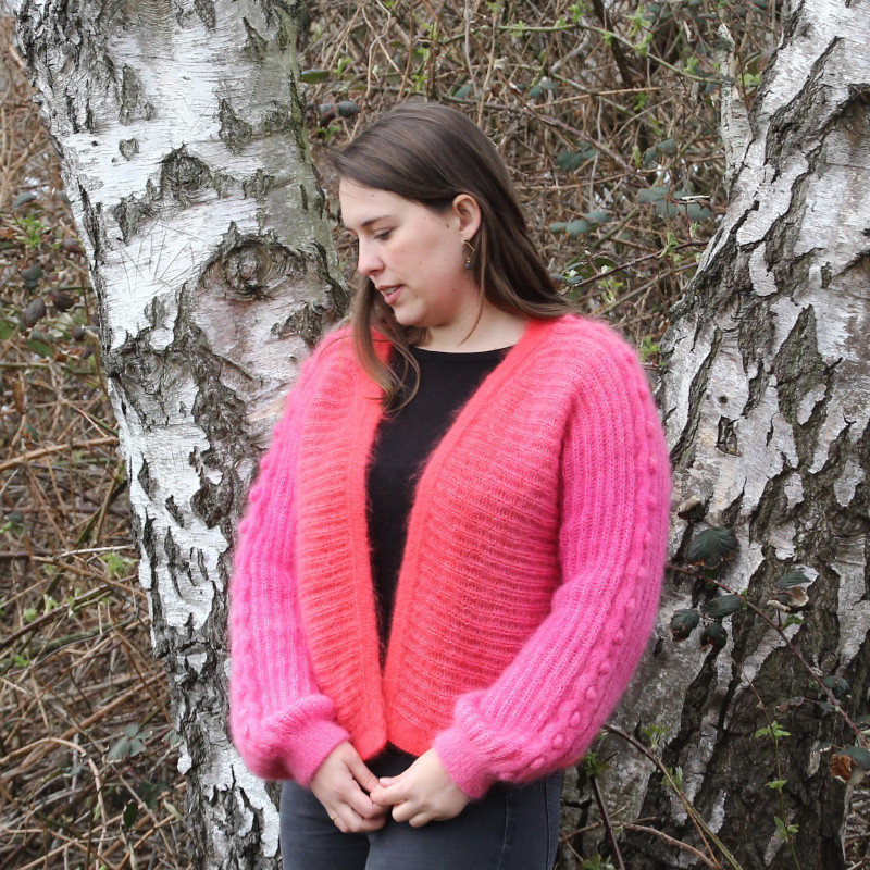 A soft mohair cardigan with a stunning gradient.
